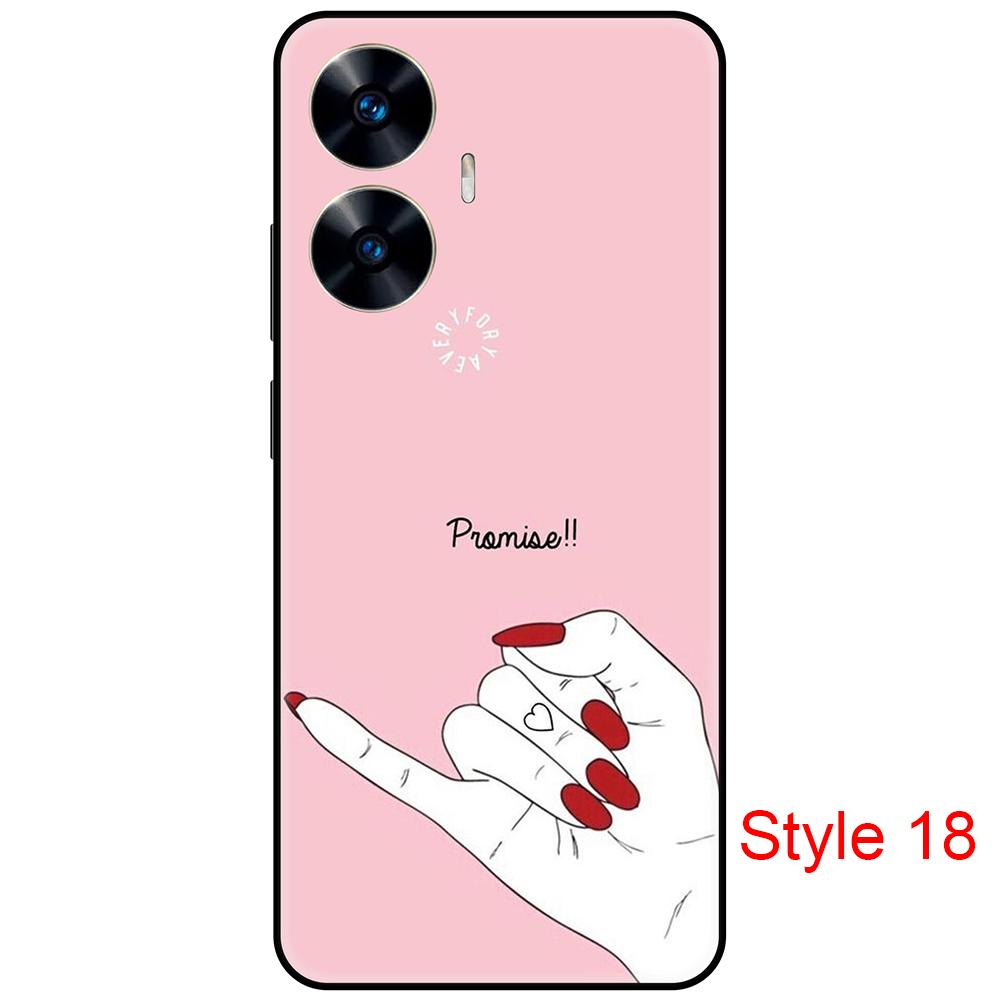 

Чехол для Realme C55 Balck, мягкая задняя крышка из ТПУ RMX3710, 6,72 дюйма, противоударный, полный защитный бампер разноцветный