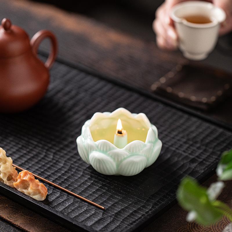 Retro Ceramiczna Lampa Olejna Budda Domowa Lampa Przednia Stały Uchwyt na Lampę Maślaną Lampa na Paliwo Płynne do Dekoracji Domu