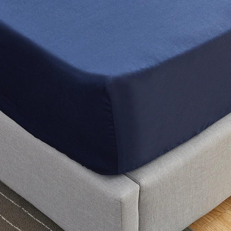 1 Waterproof Fitted Sheet,Solid Color Bed Cover Sheet, Bed Cover Mattress Cover Elastic Band Bed Skirt Breathable Sheet Only 1 Sheet