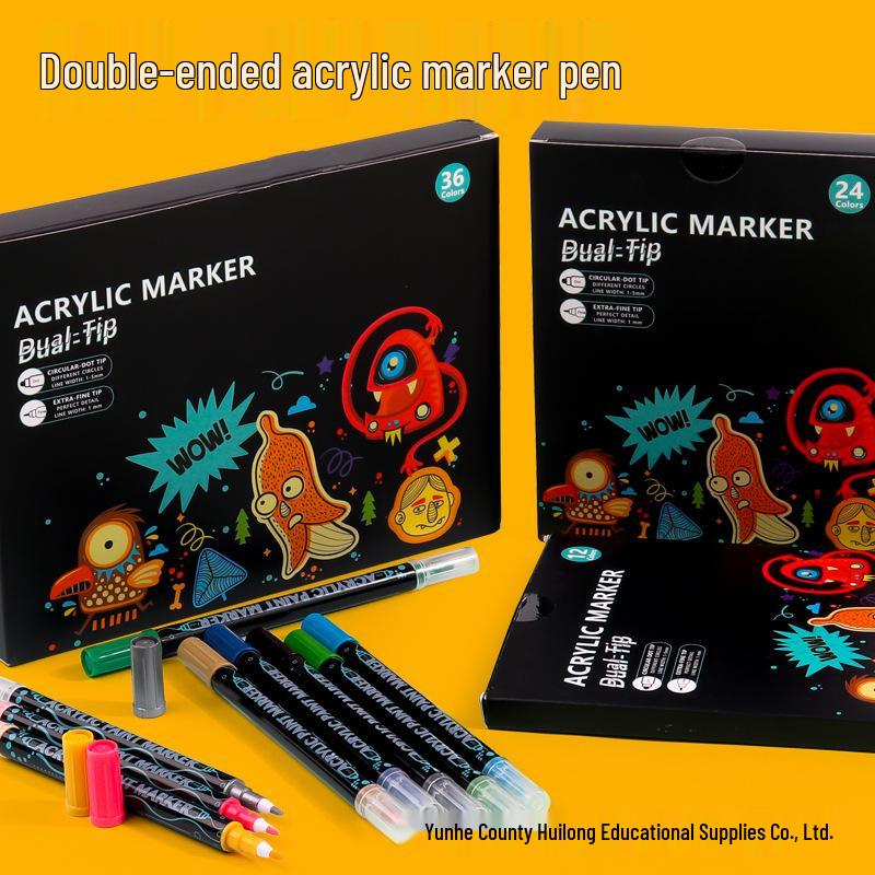 

Acrylic Double-headed Waterproof Quick-dry Art Markers - 36 Colors