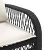 4 Piece Outdoor Sofa Set with Cushions Black Poly Rattan