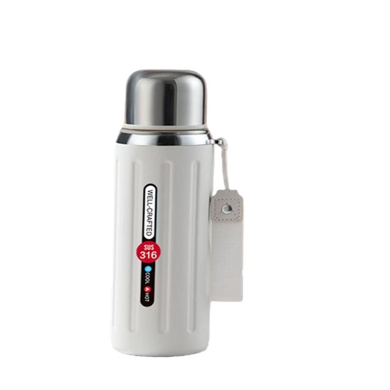 

Большая емкость Нержавеющая сталь Вакуумная изоляция Бутылка с чашкой Герметичная крышка Для офиса Школы Путешествий Принадлежности белый