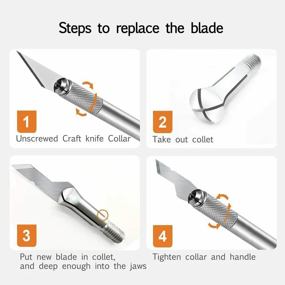 100/50pcs Knife DIY Wood Carving Fruit Food Scalpel Craft Sculpture Cutting Tool Metal Engraving Blades Knifes Wood Carving Disc
