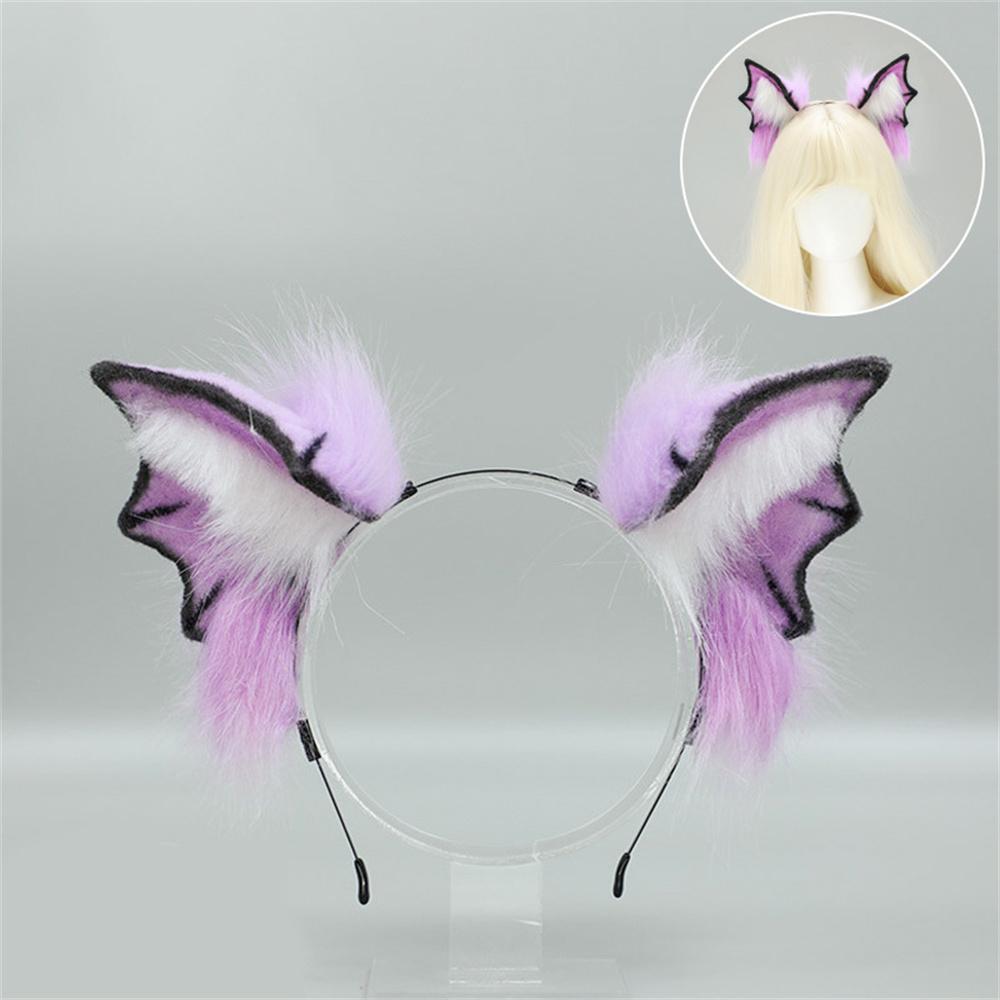 Halloween Fluffy Bat Wing Hairband Demon Cosplay Prop Subculture Animal Beast Ear Gothicism Headpiece Role Playing Headgear