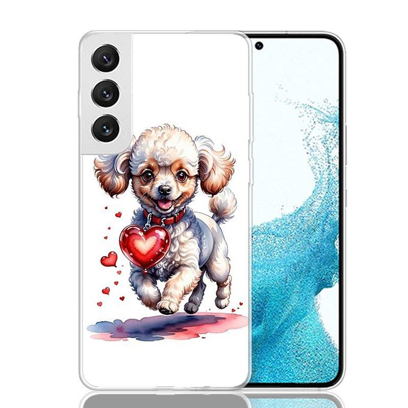 Lovely Puppy Heart Dogs Phone Case For Samsung Galaxy S26 S25 Edge S24 S23 FE S22 Ultra S21 Plus S20 + Fundas Cover Coque Galaxy