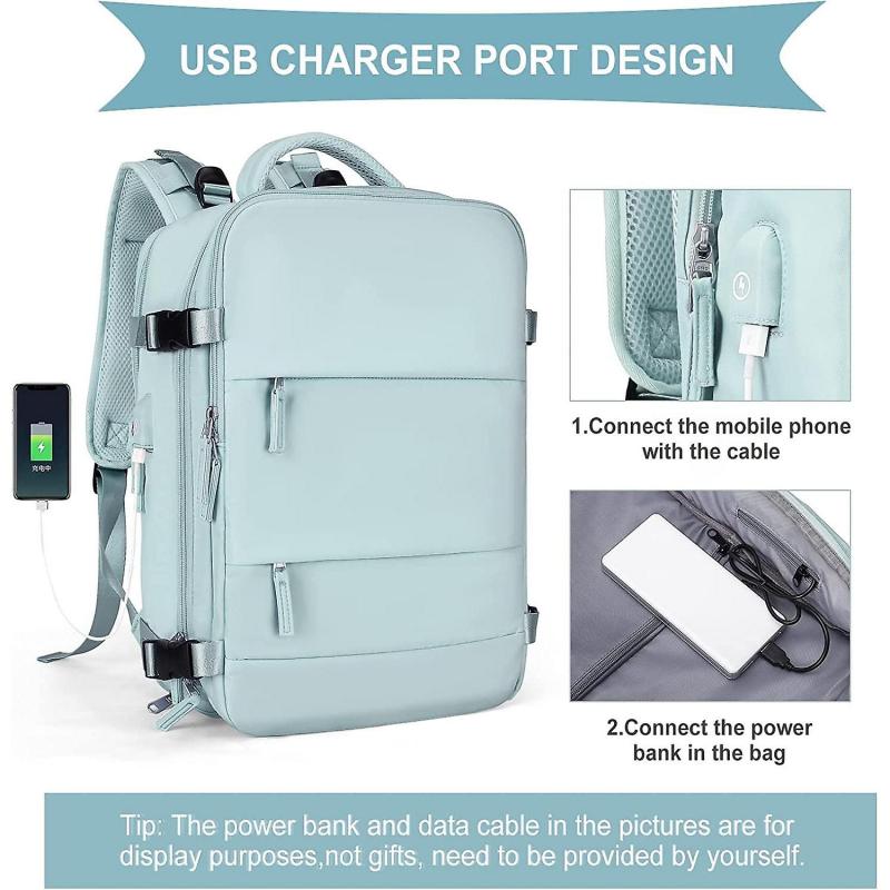 Large Travel Backpack Carry On Backpack With Usb Charging Port & Shoe Pouch