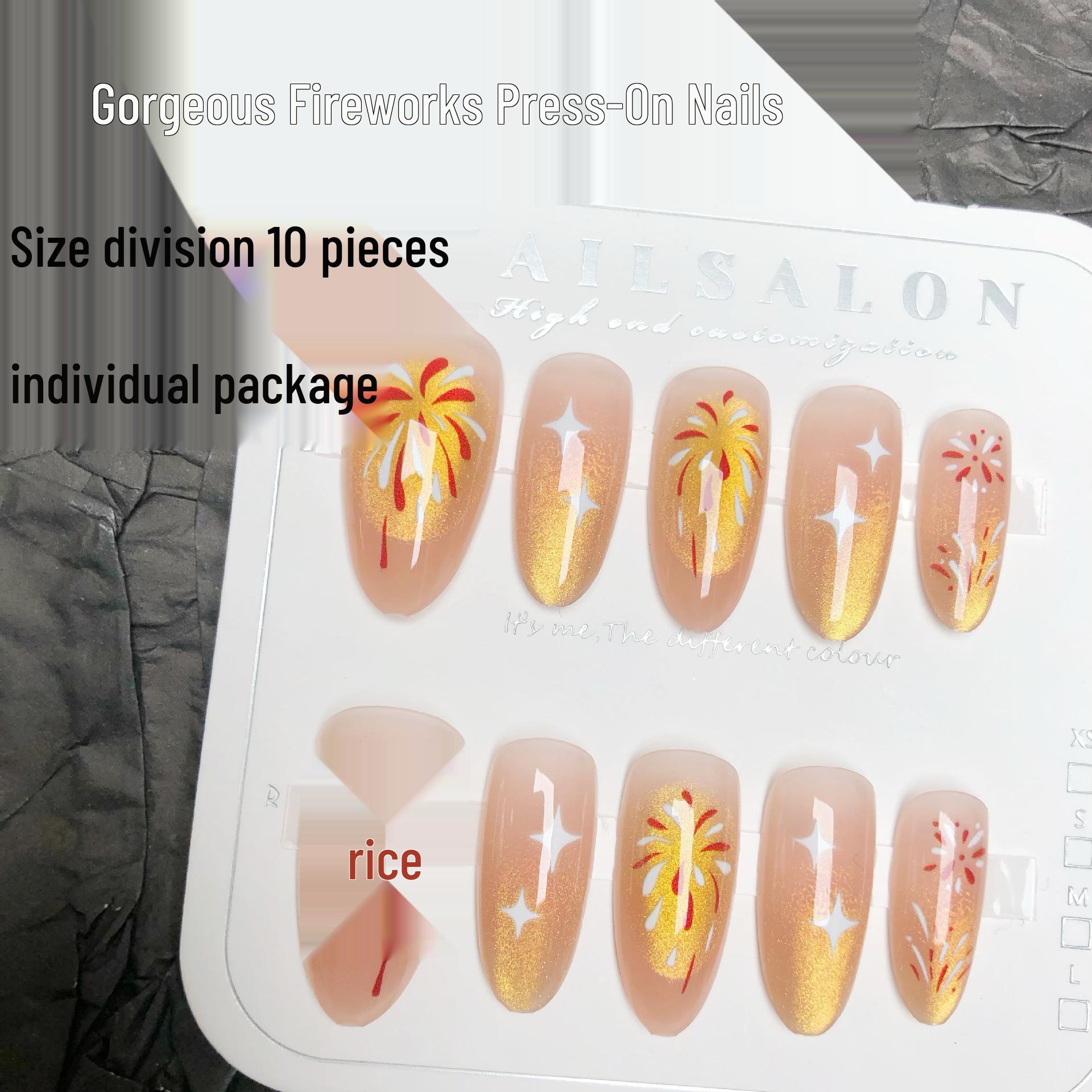 

Golden Cat Eye Almond Press-On Nails - Removable Manicure for a Festive Glow