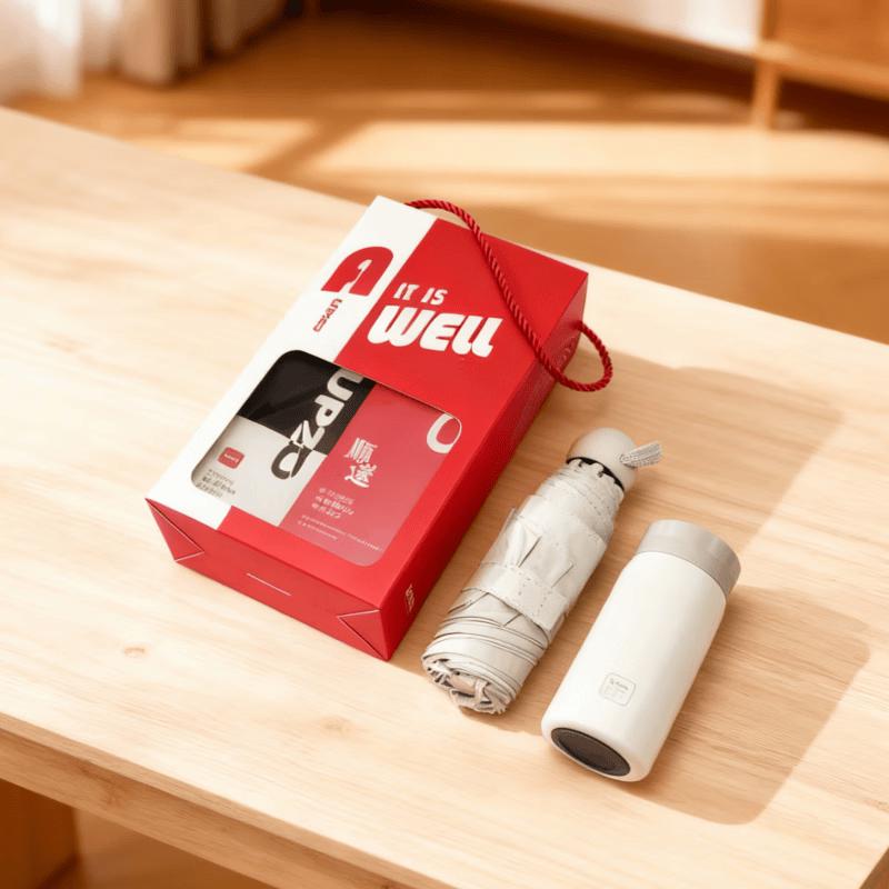 UPZO Little Happiness Insulated Cup & Umbrella Gift Box