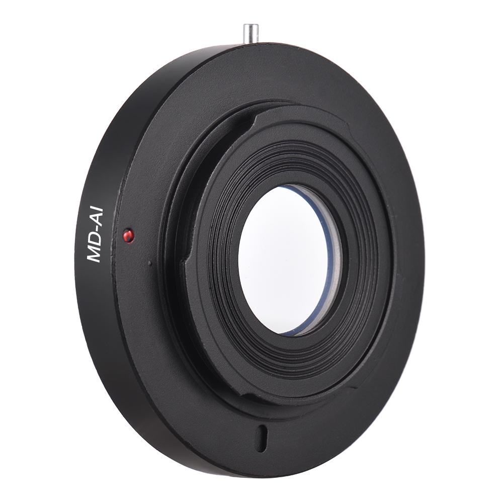 MD AI Lens Mount Adapter Ring with Corrective Lens for Minolta MD MC Mount Lens to Fit for Nikon AI F Mount Camera for