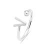 Ring - LUXENTER - Alphabet - Sterling Silver 925 - Brilliant Zirconia - Rhodium-plated Finish