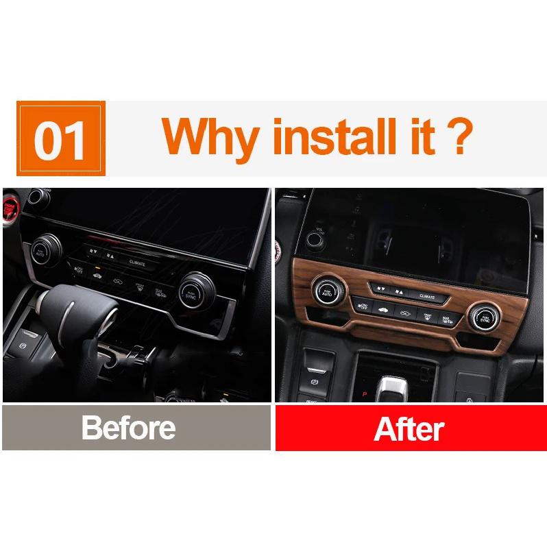 For Honda CRV CR-V 5th 2017 2018 2019 2020 2021 2022 ABS Car Air Conditioning Control Knob Panel Trim Cover Interior Accessories