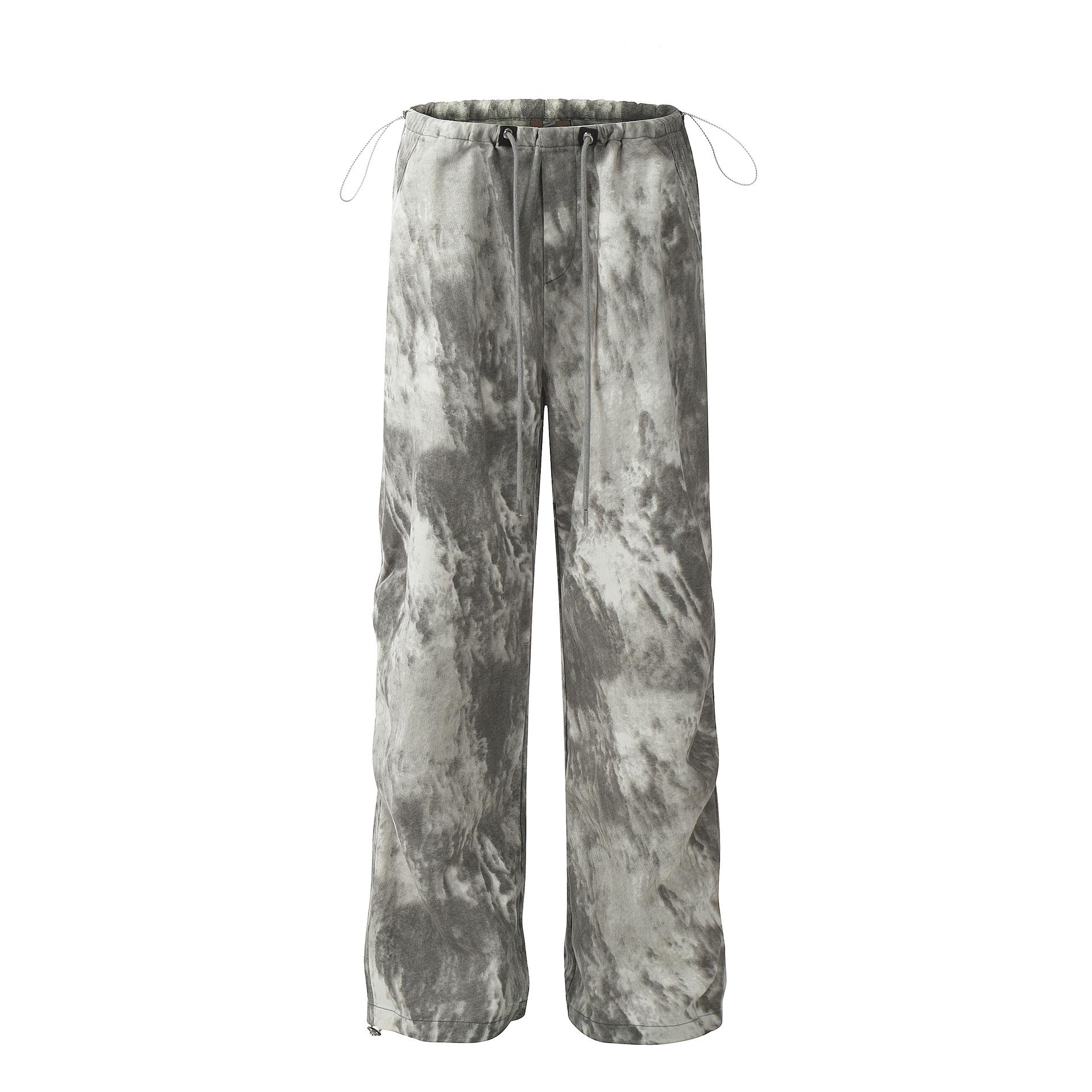 

OREETA Тонкие дышащие повседневные брюки American Paratrooper с широкими штанинами и принтом тай-дай, осенняя коллекция 2024 г. S