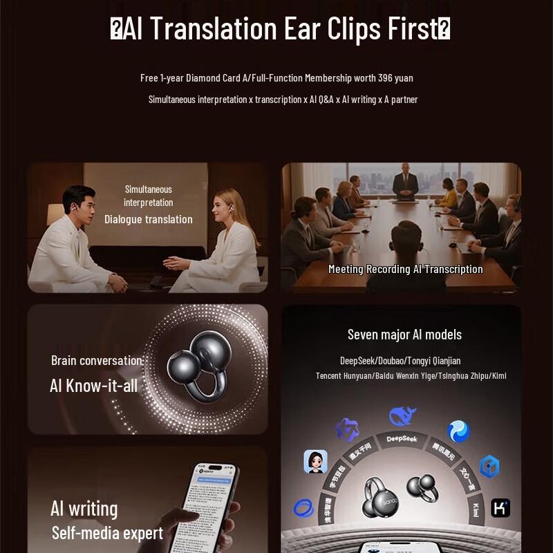 SANAG S7S Ultra AI Ear-Clip Bluetooth Headset