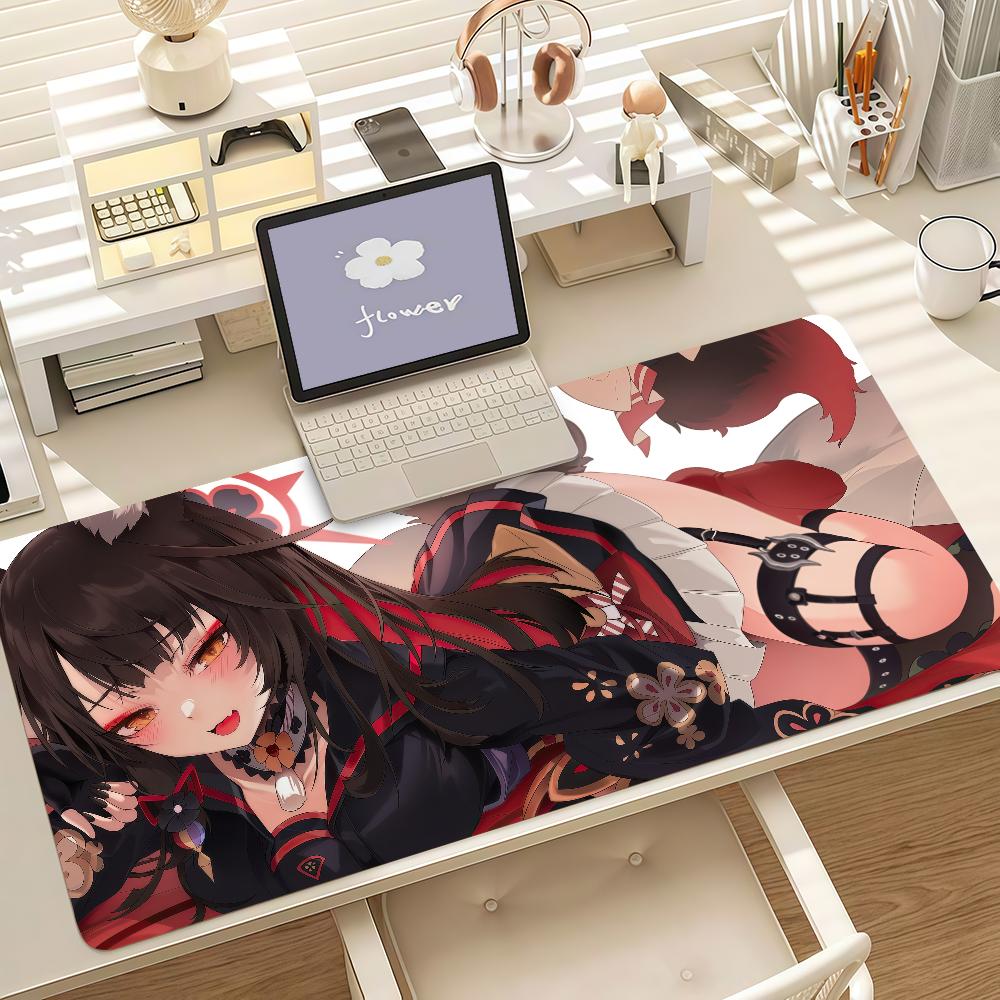 Blue Archive Kosaka Wakamo Anime Gaming Mouse Pad Antislip Rubber Base Large Laptop Desk Mat For Office Home