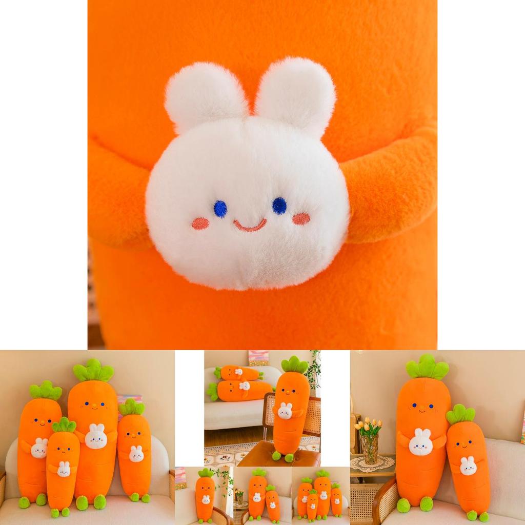 Adorable Carrot Bunny Plush Pillow Soft Down Cotton Stuffed Toy Perfect Gift For Girls