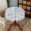 Hollow Out Retro French Circular Cover Cloth White Wedding Decor Lace Table Cloth Rectangle Tablecloth for Birthday Banquet Coffee Table Cover