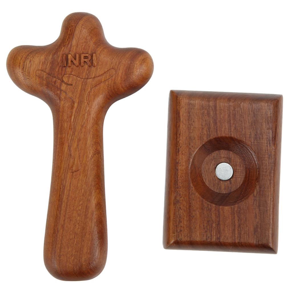 Träkors Bordsdekor Handgjord Ytpolering Stadig Hållbar Australisk Rosenträ Rustik Korsprydnad Stor