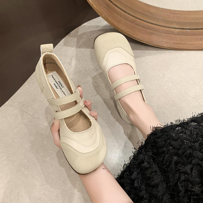 Fashion Round Toe Shallow Mary Jane Shoes Women Soft Sole Casual Shoes Female Retro Slingback Mule Flats Zapatos 2024