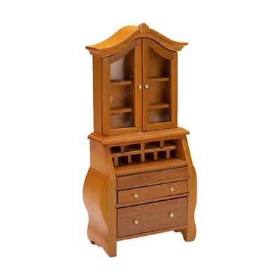 Miniature Doll House Bookshelf 1/12 Wood Bookcase For Living Room Scene Display Craft Model Project Furnishing Accessory