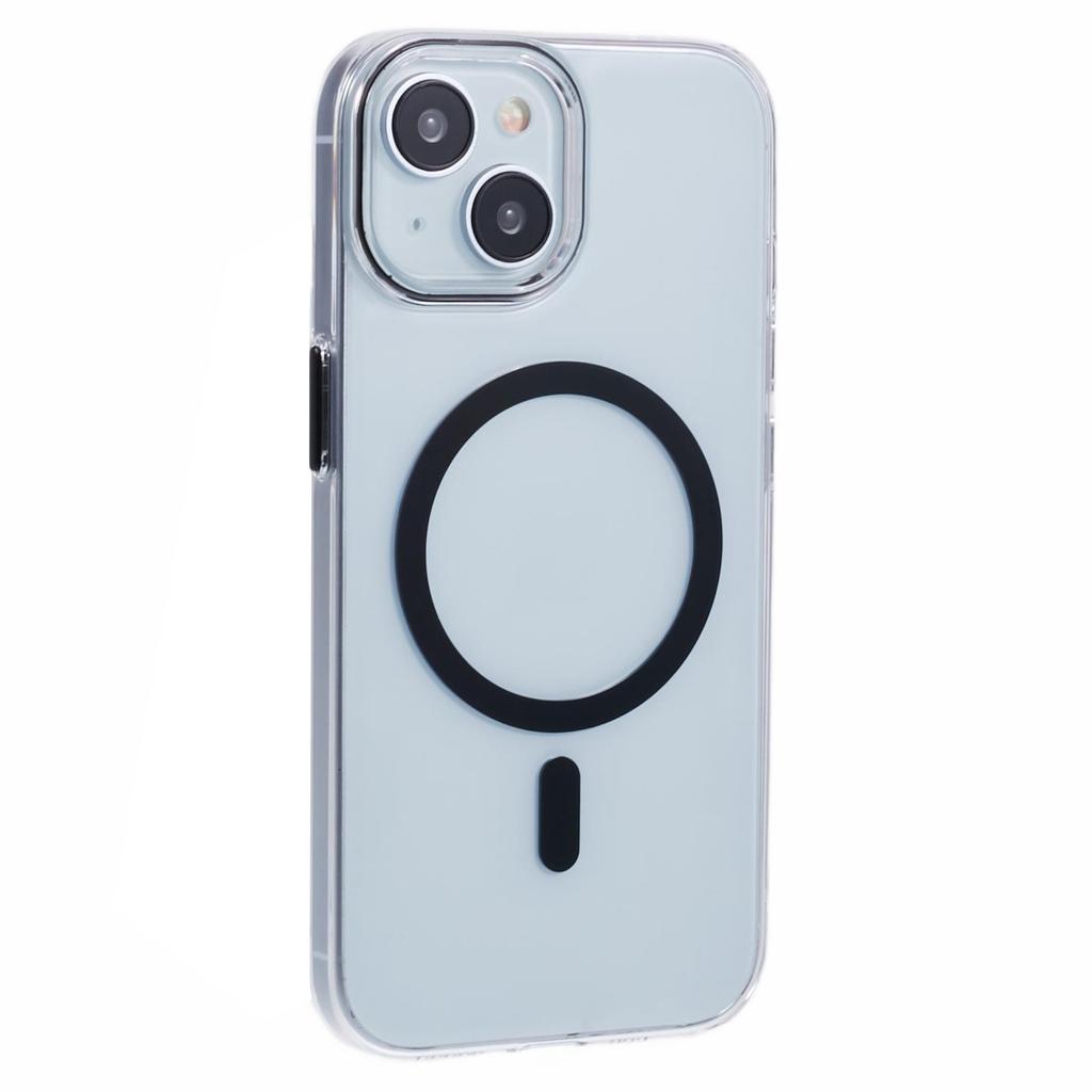 For iPhone 13 Magnetic Phone Case Thickened Hard PC Cover with Metal Buttons