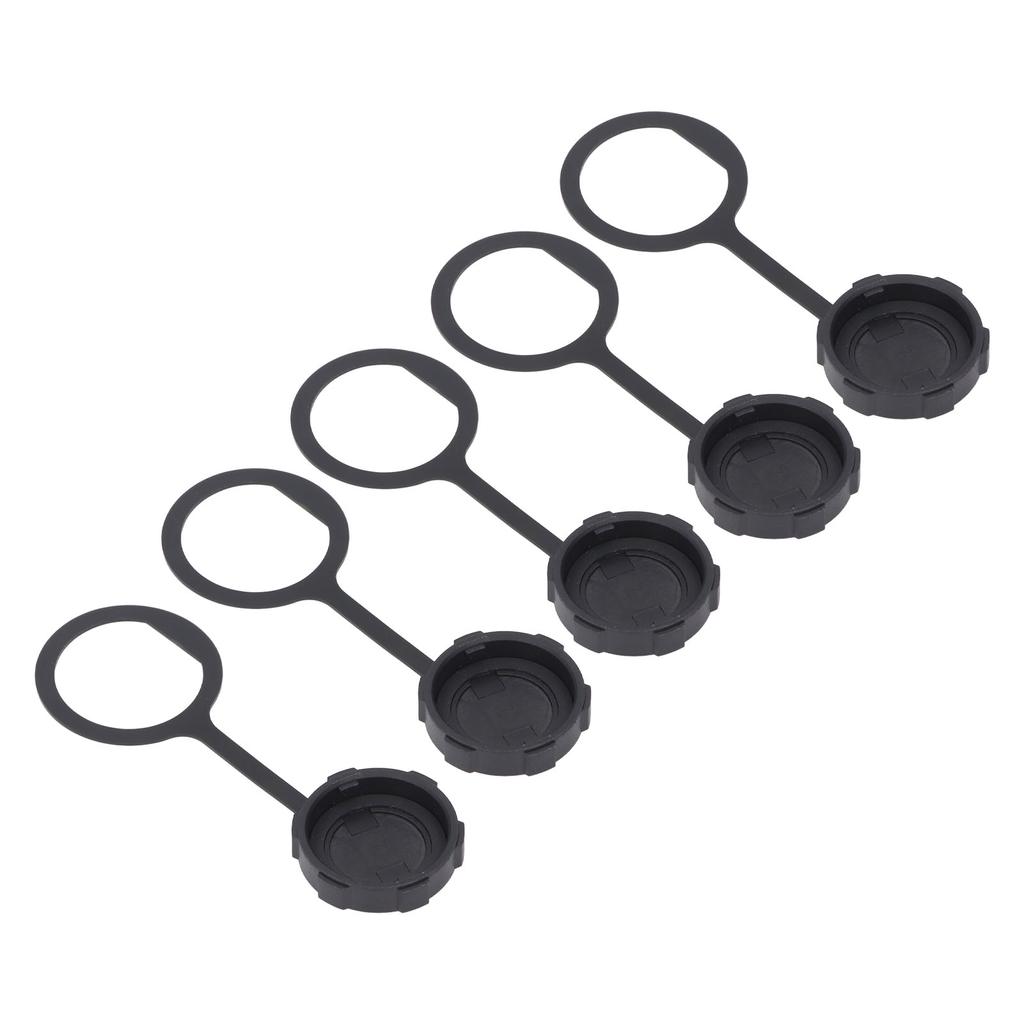 5Pcs USB Waterproof Connector Dust Cover E16 Plastic Female Cap Inner Screw Thread with TPU Chain