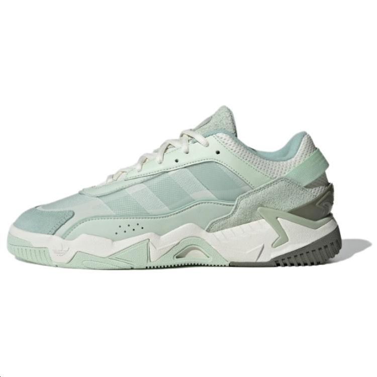 Adidas Originals Niteball Casual Versatile Shock Absorbing Durable Low Top Sneakers Unisex Sneakers White Green JI2558