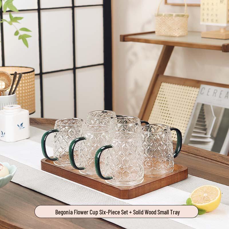 Naijiang Retro Begonia Glass Mug