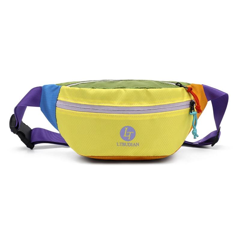 

Sporty Waist Bag for Boys Cool Crossbody Bag Casual and Portable Color-blocked Chest Bag жовтий