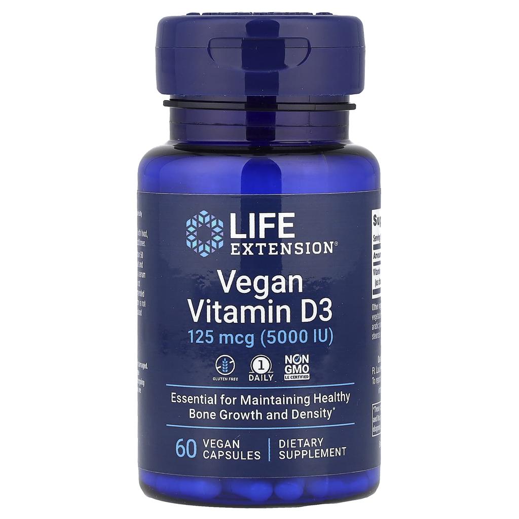 Vegan Vitamin D3, 125Mcg (5000Iu), 60 Veggie Capsules