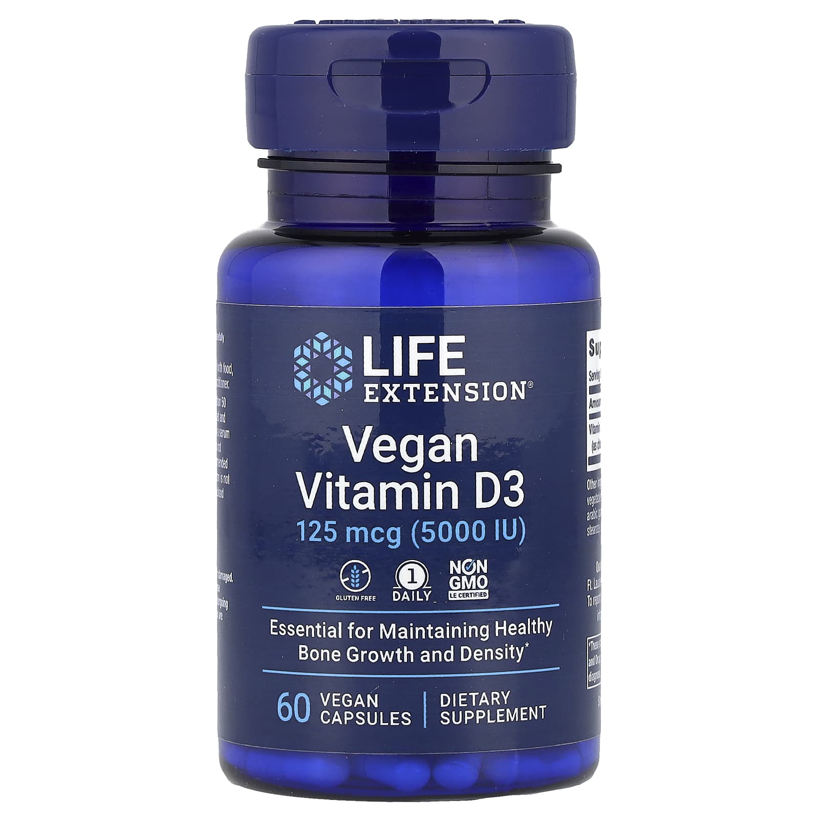 

Vegan Vitamin D3, 125Mcg (5000Iu), 60 Veggie Capsules