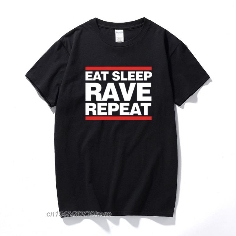 Eat Sleep Rave Repeat Cotton Tshirt Dj Dance Htid Hardcore Acid Ibiza Magaluf Cotton T Shirt Top Camiseta