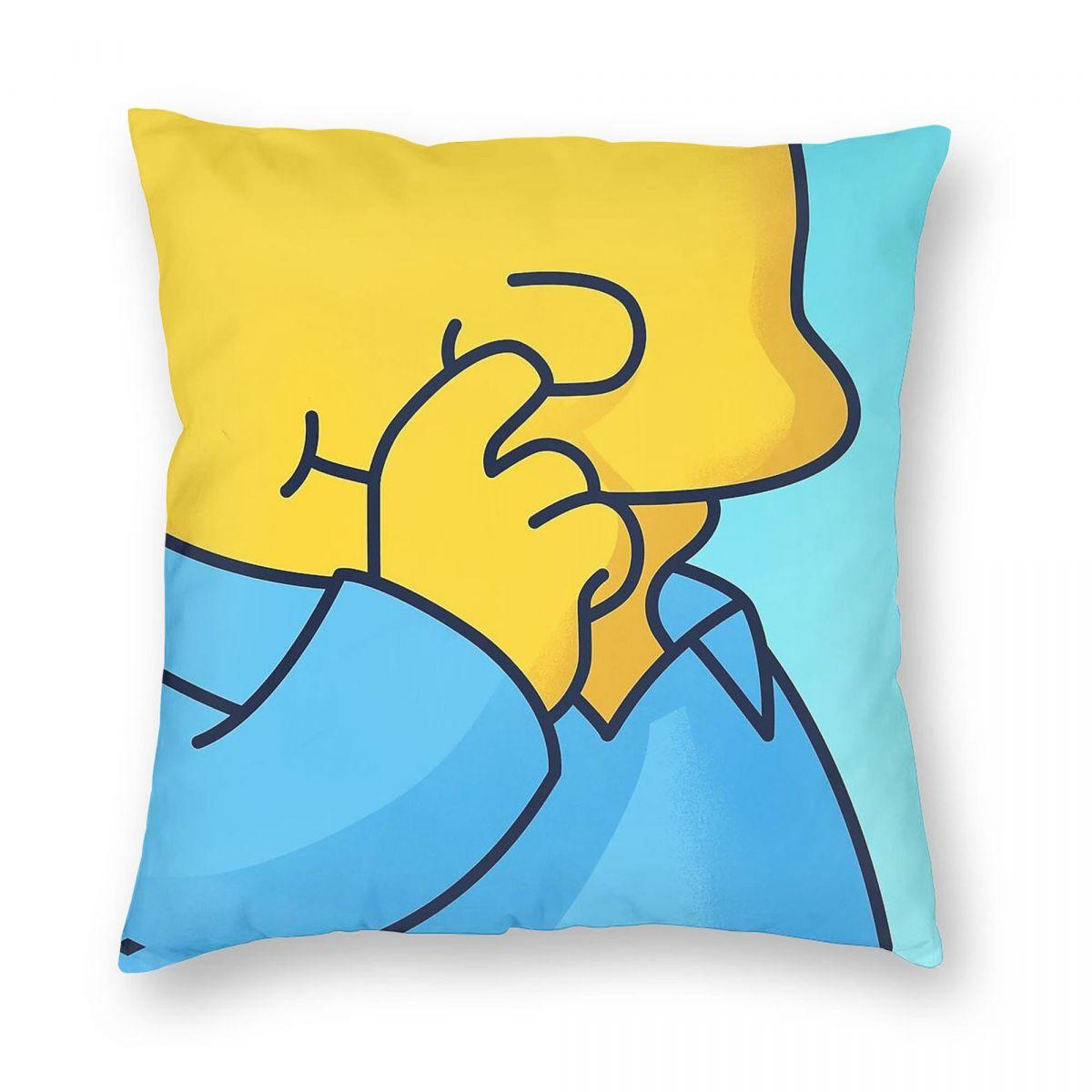 

Ralph Wiggum Nose Square Pillowcase Polyester Linen Velvet Printed Zip Decor Sofa Seater Cushion Cover 12x12Inch