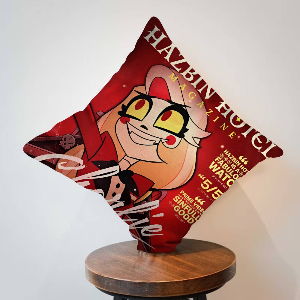 

C-Charlie H-Hazbin Personalized Pillow Cover Kids Bedroom Wild Party Decor Pillowcase kid Birthday shower Gift 40cmx40cm