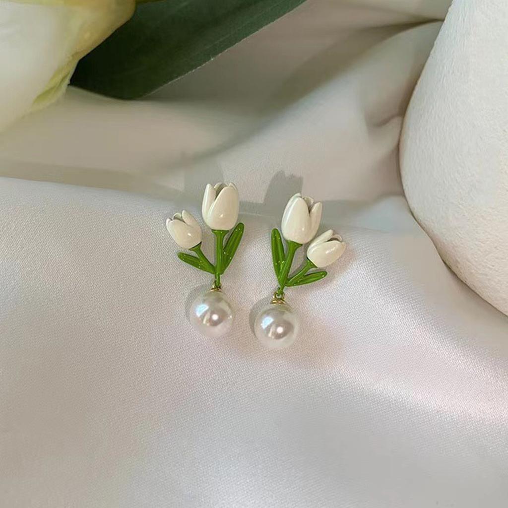 2pcs Summer Collection Flower Dangle Earrings Jewelry for Women with Hypoallergenic Plant Elements Style Stud Earrings Gifts