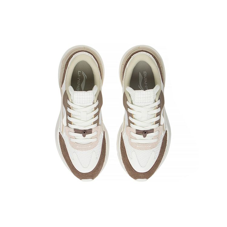 Li Ning Origin CF Fabric Leather Thick Sole Shock Absorbing Non-Slip Wear-Resistant Breathable Lightweight Low-Top Sports Casual Shoes AGLS158-1