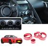 Aluminum Alloy AC Control Knob Ring Switch Volume Cover for Jaguar F-Type 2013-2023 Car Air Conditioner Volume Knob Cover Trim Car Accessories (Red)