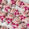 Hand Crocheted Cute Pink Bikini Pig Couple Handmade Keychains Unique Knitting Cartoon Doll Crochet Keychain Keys Bag Pendant