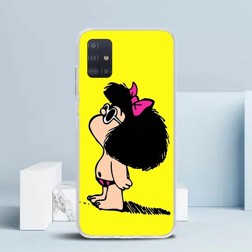 Cartoon Cute Mafalda Phone Case For Samsung Galaxy A52 A32 A22 A12 A51 A50S A30S A10S Note 20 Ultra 10 S10 Plus A31 A20 A71 A72