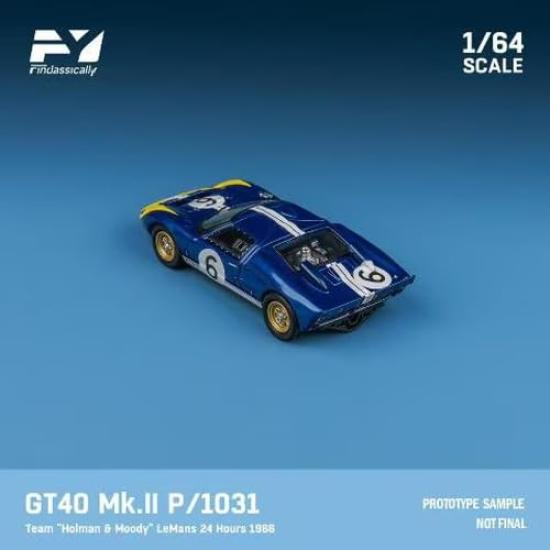 FREESTYLE Finclassically Scale Model Kit Ford GT40 Holman 1966 Le Mans 24H Bianchi 1/64 FY64079 Mk.II P1031, & Moody, #6, M. Andretti/L.
