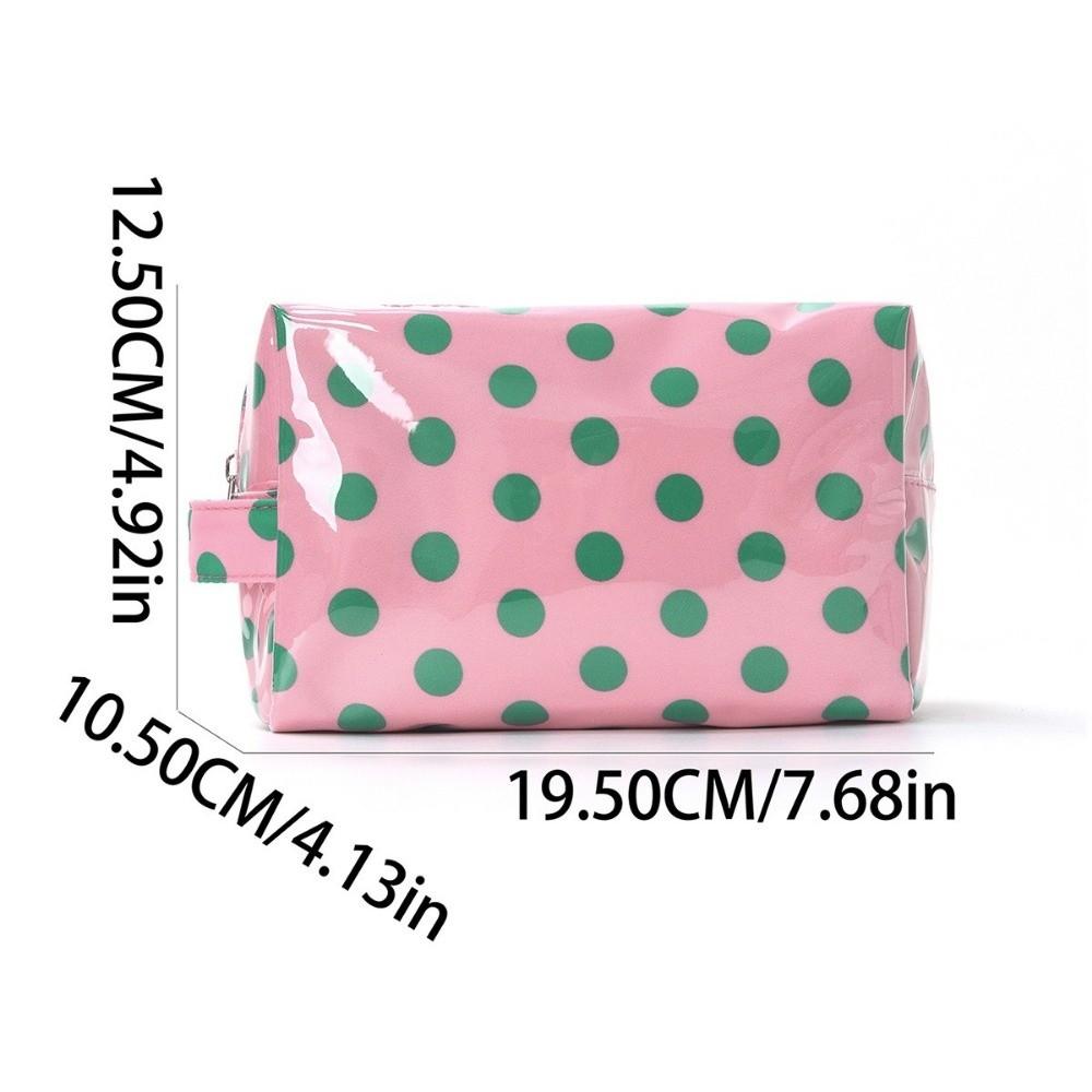 Waterproof Polka Dot Makeup Case Square Large Capacity Cosmetic Makeup Organizer PVC Polka Dot Pattern