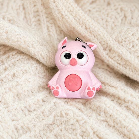 3D Printed Animals Fidget Clicker Keychain, Anxiety Stress Relief Sensory Toy, Cartoon Animal Charm for Backpack, Keys, Bags