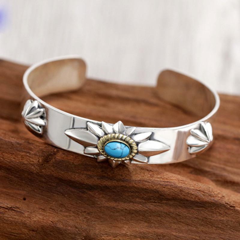 2026 Trend Glossy Inlaid Epoxy Feather Opening Bracelet for Men and Women Couples Fashion Popular