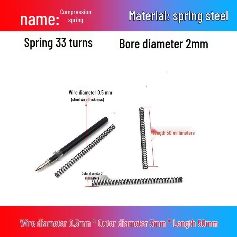 0.5mm Diameter Spring Steel Compression Spring for Precision Experiments and Miniature Helmet