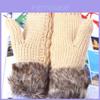 Guantes Cálidos de Dibujos Animados para Mujeres y Niñas Mitones de Invierno Tejidos Lindos Con Confort Acogedor
