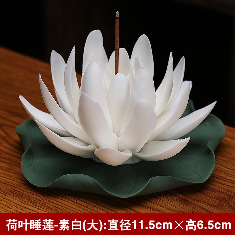 Ceramic Incense Burner Lotus Incense Plug Home Indoor Incense Table Incense Holder Line Incense Zen Decoration Ornaments