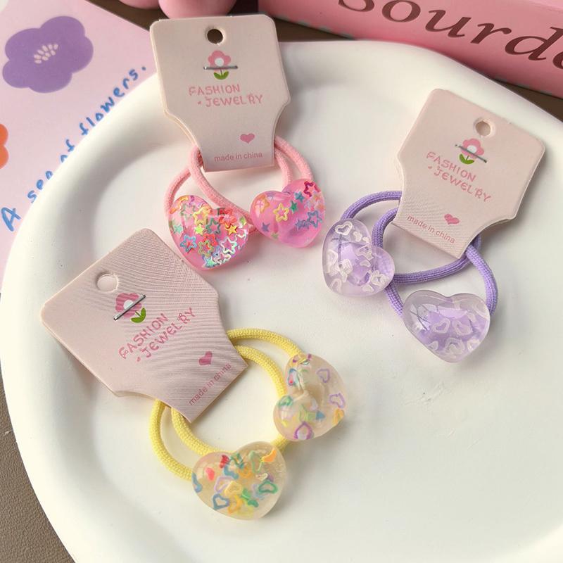 2 Pieces Cute Heart Princess Headwear Elastic Hair Bands for Kids Girls Children Hair Accessories