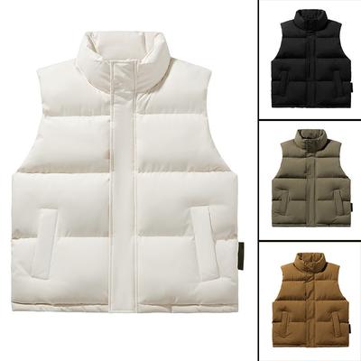 Men's Autumn and Winter New Korean Fashion Trend Couple Sleeveless Cotton Vest Vest Warm Vest Teenagers