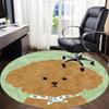 1pcPoodle, Bowtie Office Round Area Rug, Indoor Mat Suitable ForOffice, Under Office Chairs Bedroom Living Room Home Decor, Room Deco 049