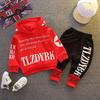 Autunno vestiti per bambini bambini ragazzi ragazze lettere sportive felpe con cappuccio pantaloni 2 pezzi/set abbigliamento attivo per bambini tuta per bambini