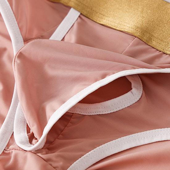Men Briefs Low-rise Elastic Waistband Side Opening Design U-Convex Panties Breathable Underwear Daily Wear